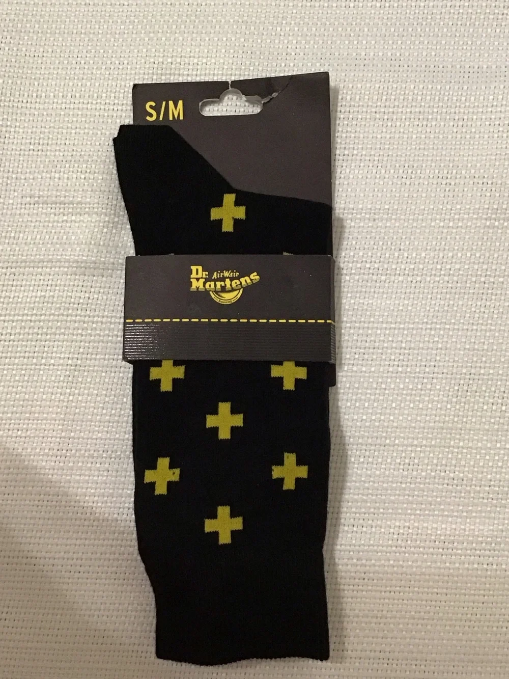 Dr. Martens Black Socks with Yellow Cross